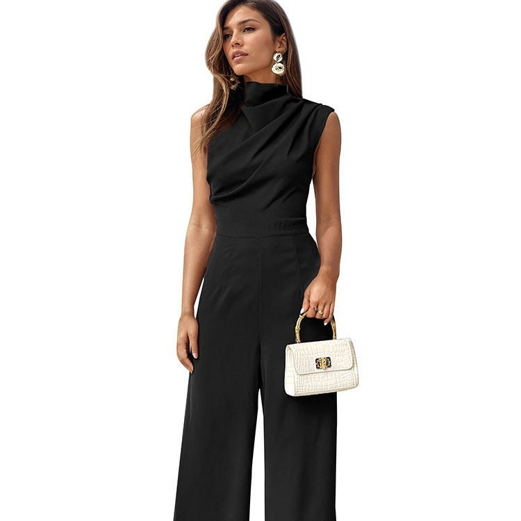 Collumbiana 0 Casual Sleeveless Solid Color Wide Leg Jumpsuit