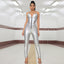 Shascullfites Melody Regular Shiny Silver Leather Catsuits Collumbiana