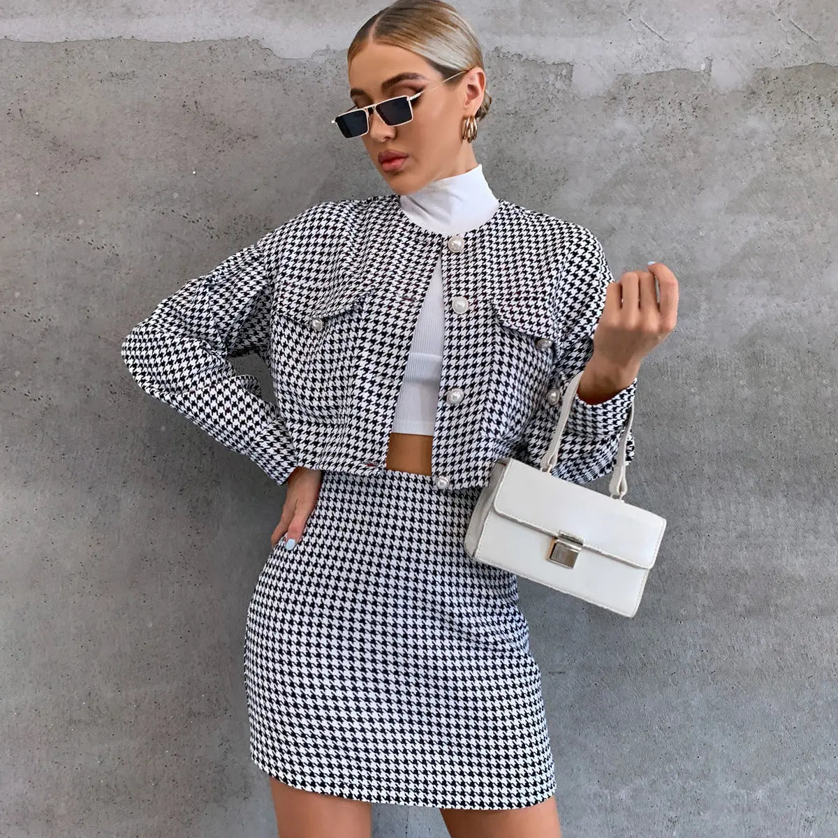 Tight-Fitting Dress Top Jacket Suit Sexy Tight-Fitting Two-Piece Suit Collumbiana