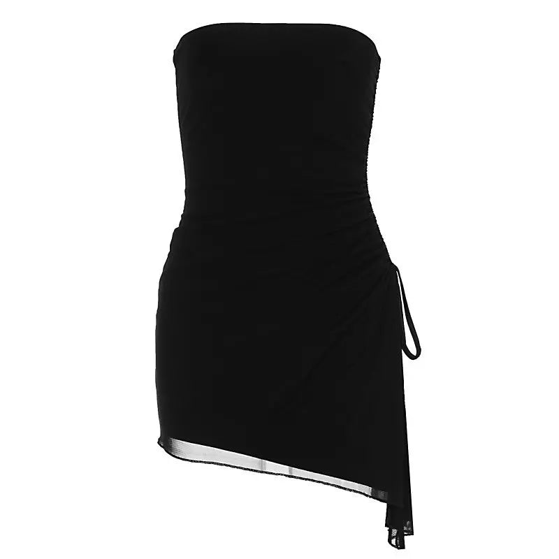 European And American Fashion Sexy Solid Color Sleeveless Slim Chest Wrap Backless Drsse Collumbiana