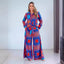 Casual Blue Printed Lace Up Wide Leg Pants Suit Collumbiana