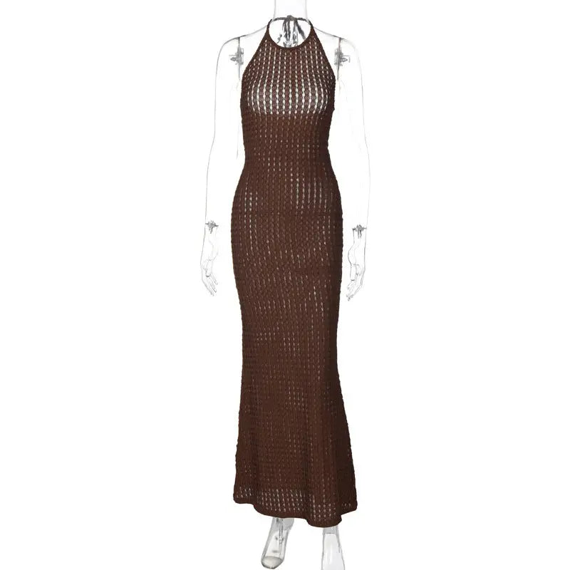 New Solid Color Sexy Backless Dress Women Collumbiana
