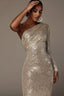 One-shoulder Dress Oblique Collar Wrapped Chest Evening Dress Fashion Sequins Nightclub Sexy Collumbiana