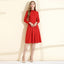 Red Woolen Dress For Women In Autumn And Winter