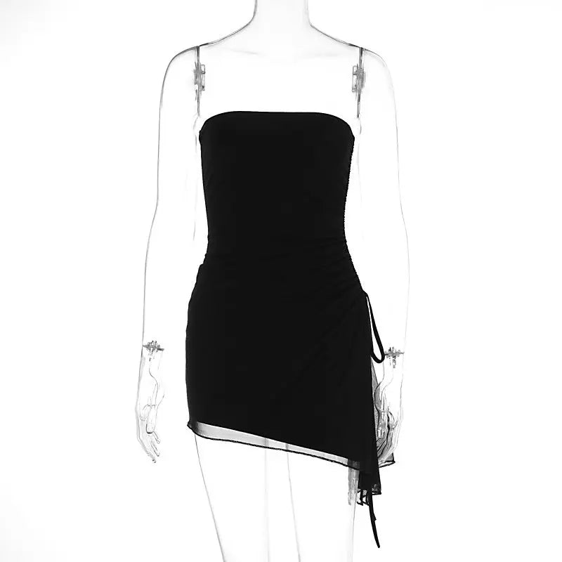 European And American Fashion Sexy Solid Color Sleeveless Slim Chest Wrap Backless Drsse Collumbiana