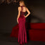 High End Wine Red Fishtail Split High-end Banquet Single Shoulder Length Evening Dress