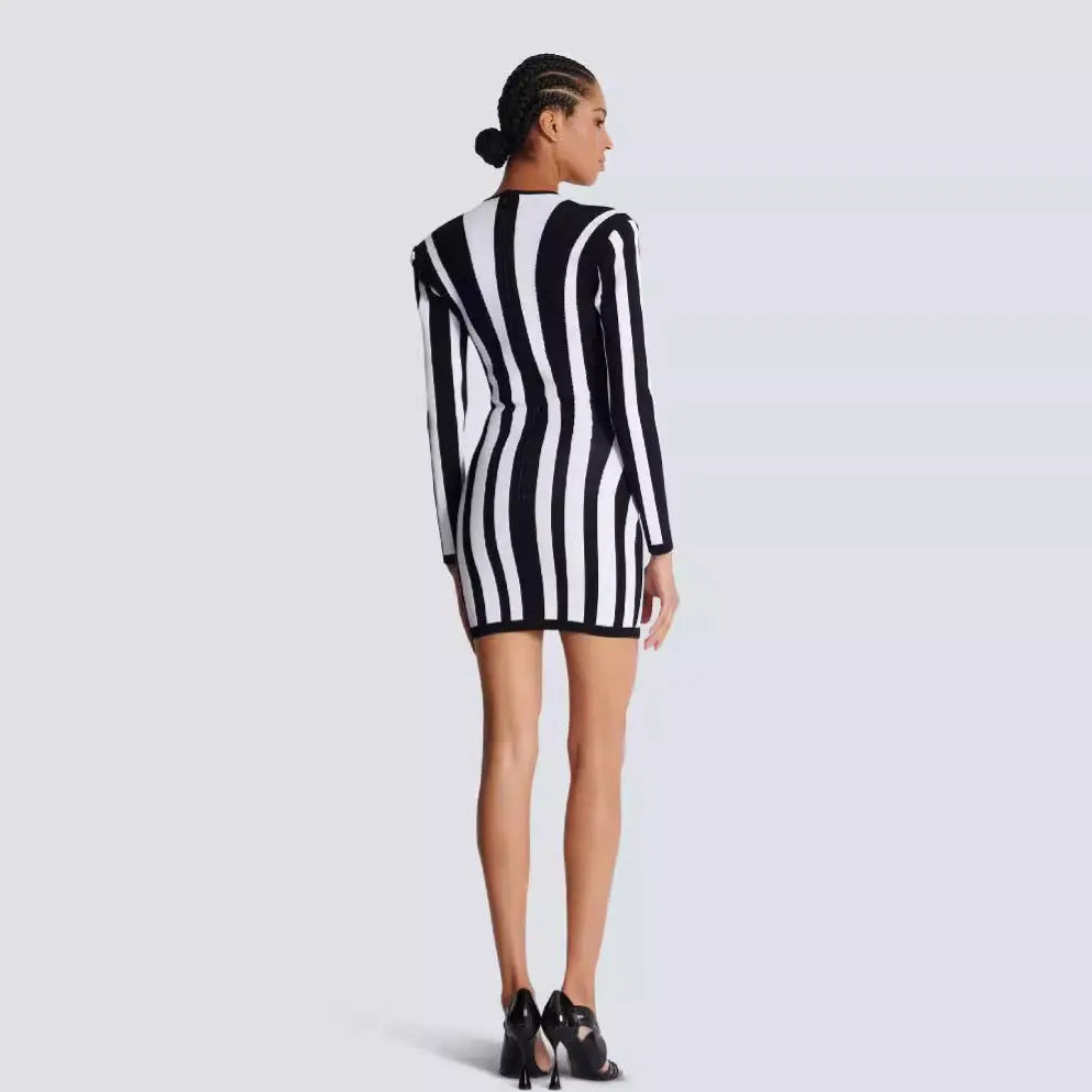 Women's Striped Bandage Mini Dress Collumbiana