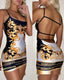 European And American Fashion Casual Sling Backless Print Dress Collumbiana