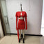 Red Fashion Puff Sleeve Long Sleeve Slim-fit Hollow-out Mini Sheath Dress