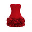 Red Slimming Flower Skirt Dress