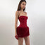 European And American Christmas New Year Fashion Sexy Spaghetti Straps Chest Wrap Plush Sheath Dress