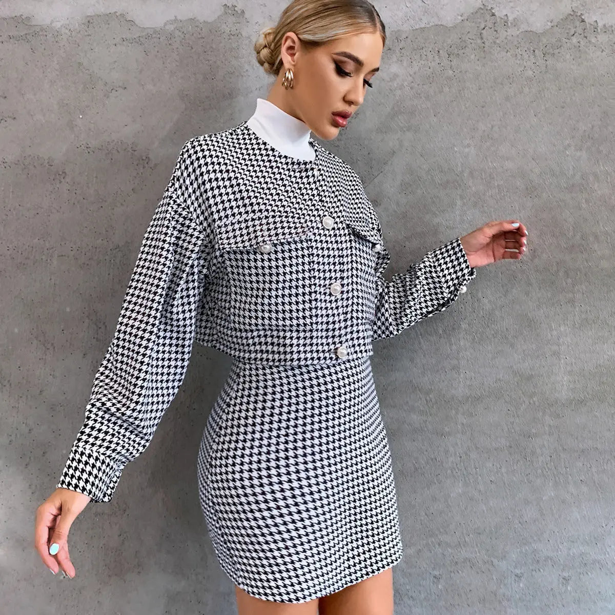 Tight-Fitting Dress Top Jacket Suit Sexy Tight-Fitting Two-Piece Suit Collumbiana