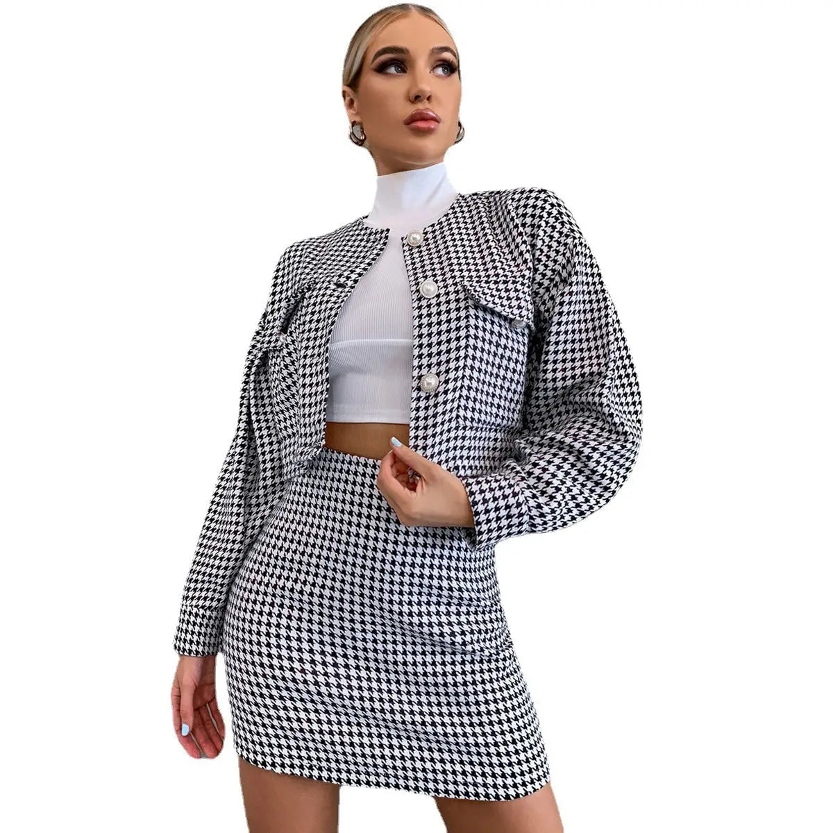 Tight-Fitting Dress Top Jacket Suit Sexy Tight-Fitting Two-Piece Suit Collumbiana