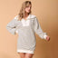 Women's Long Sleeve Polo Collar Stripes Loose Dress