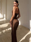 New Solid Color Sexy Backless Dress Women