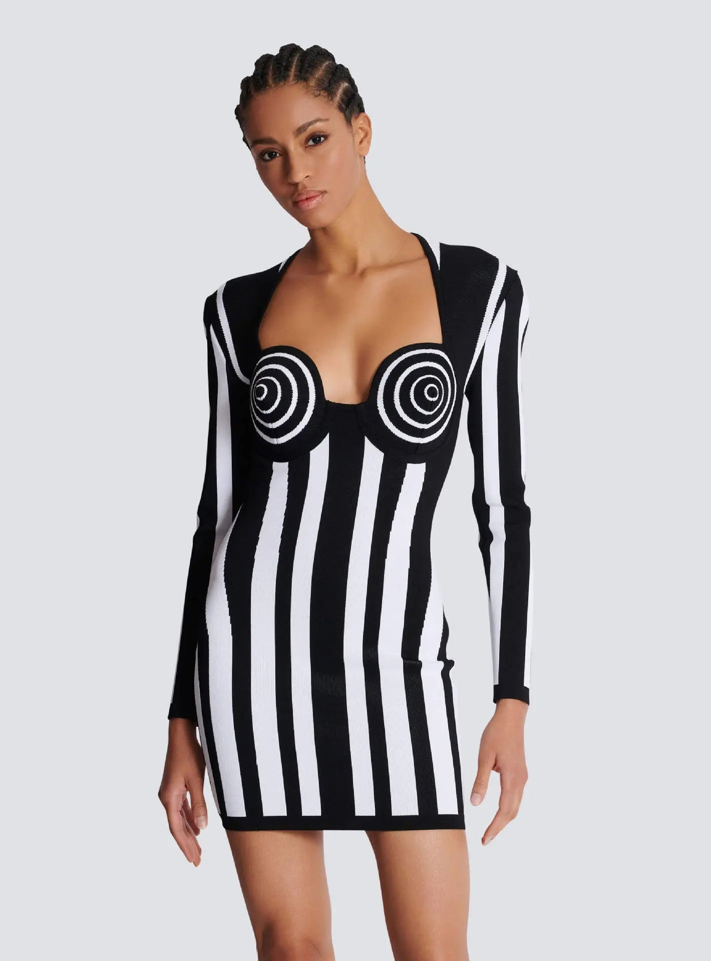 Women's Striped Bandage Mini Dress Collumbiana