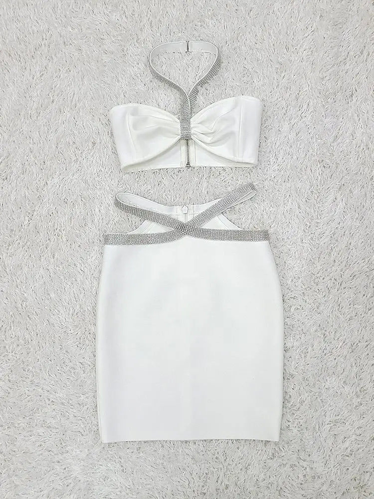 Women's Fashion Two-piece Fitted Bandage Skirt Collumbiana