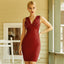 New Diamond Short Skirt High Waist Strap Solid Wine Red Dress Party Sexy Evening Dress