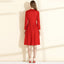 Red Woolen Dress For Women In Autumn And Winter