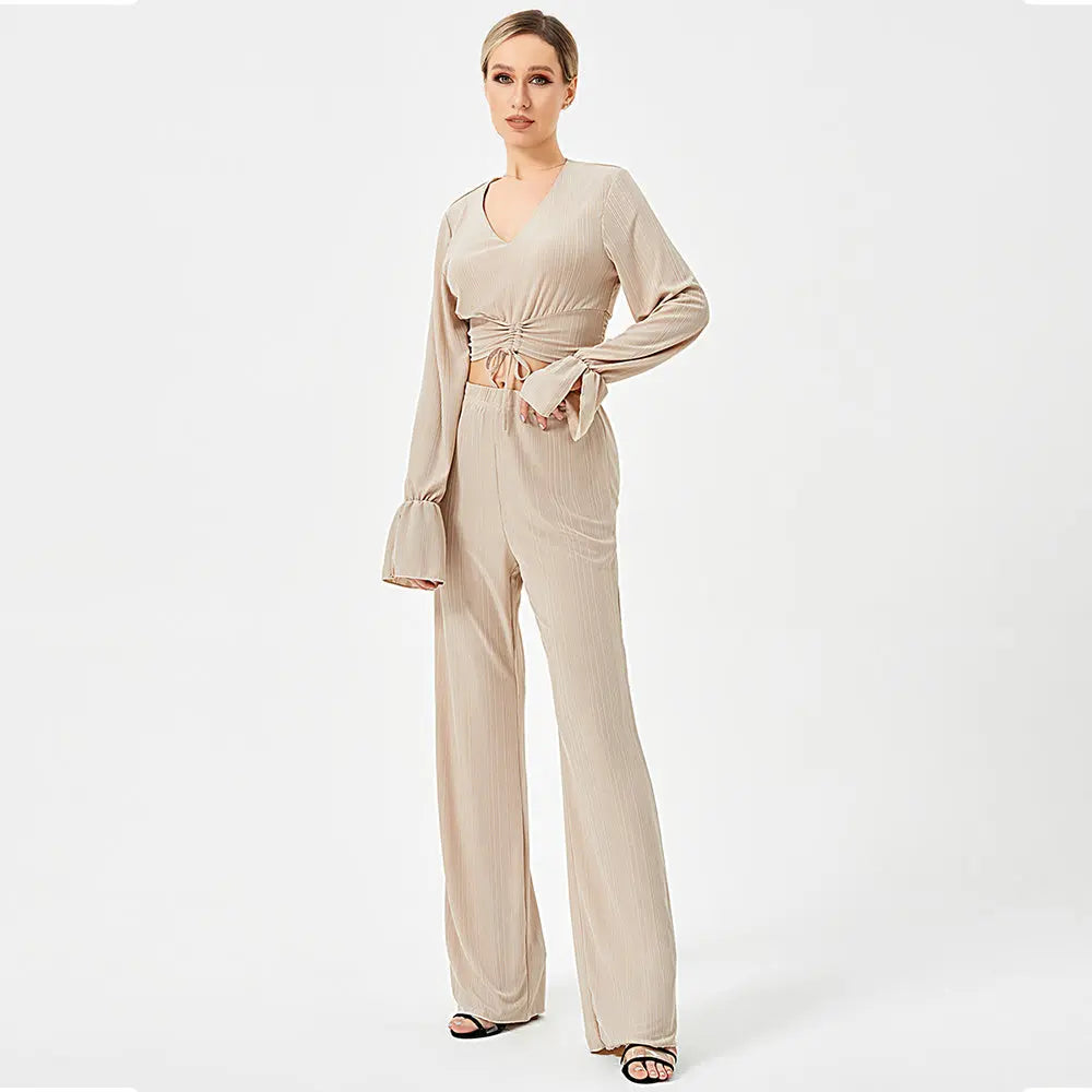 Two Piece Pants Set Long Sleeve Top Collumbiana
