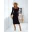 Women's Midi Dress Solid Color Knitted Dress Collumbiana