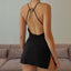 Women's Low-cut Backless Side Split Dress