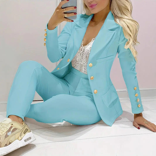 Formal Suit Work Clothes Casual Double Row Buttons Fashionable Suit Collumbiana
