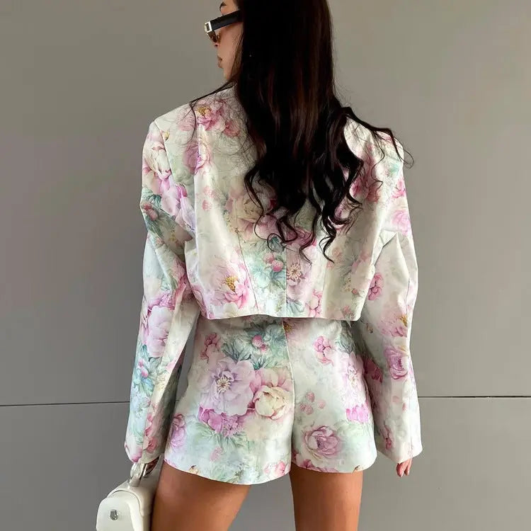 Fashion Loose-fitting Long Sleeves Polo Collar Top Skirt Outfit Collumbiana