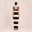 Knitted Striped Vest Sling Sweater Long Dress Suit