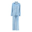 Solid Color Cardigan Long Sleeve Pants Pajamas Loose Comfortable Home Wear