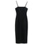 Slim Fit Black Slip Dress Midi Collumbiana