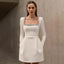 Women's Bead Long Sleeve Stretch Dress A- Line Skirt Collumbiana