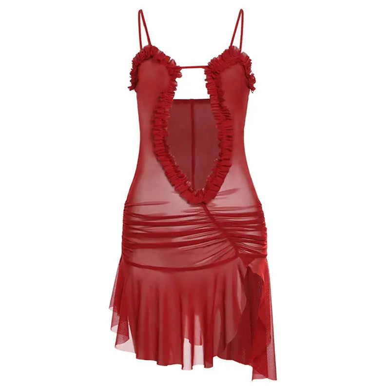 Fashion Women's Halter Backless Printing Slim-fit Lace Up Dress Collumbiana