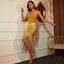 Gold Glitter Evening Dress Prom Fringe Jumpsuit