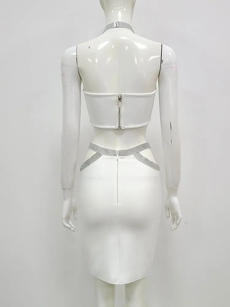 Women's Fashion Two-piece Fitted Bandage Skirt Collumbiana