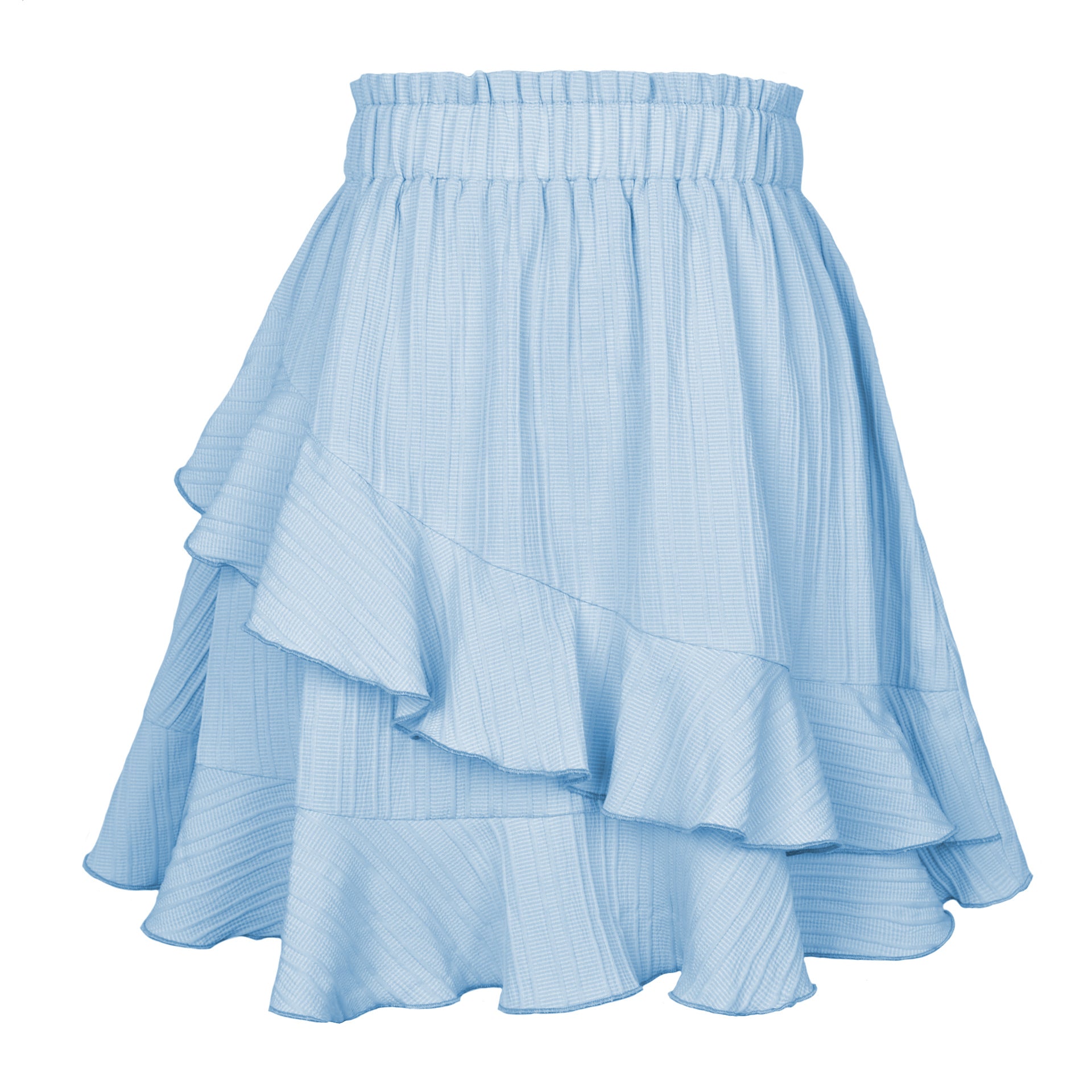 Collumbiana Bottoms Blue / L Enchanting Elegance: Women's High-Waist Ruffled Skirt