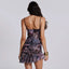 Fashion Women's Halter Backless Printing Slim-fit Lace Up Dress