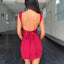 Lace-up Backless Slim Fit Pleated Dress