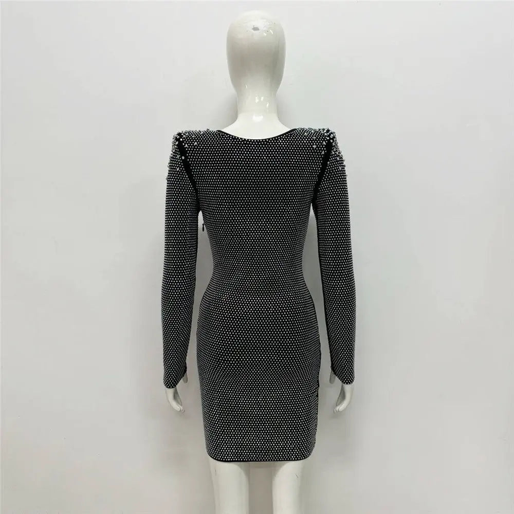 Sexy Rhinestone Bandage One-piece Dress Cross Border Foreign Trade Sexy Tight Collumbiana