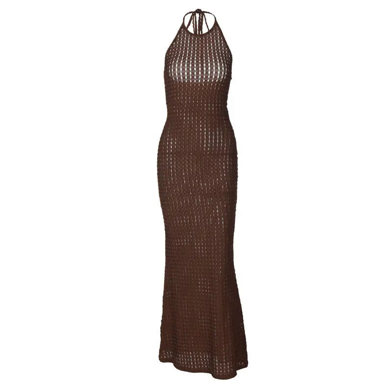 New Solid Color Sexy Backless Dress Women Collumbiana