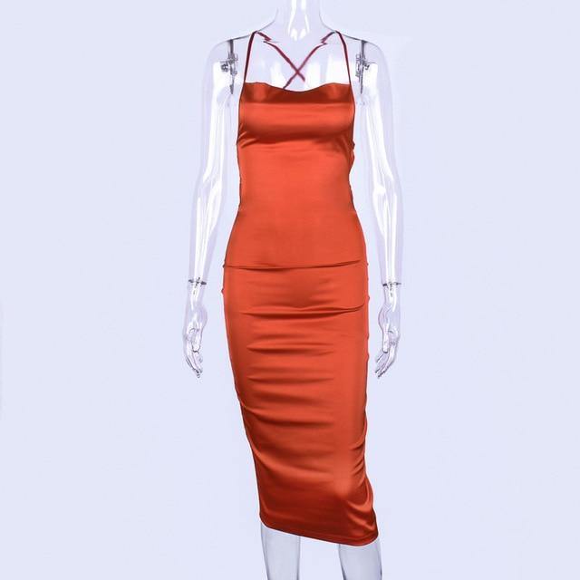 Collumbiana Coral Red / L Elaine Dress