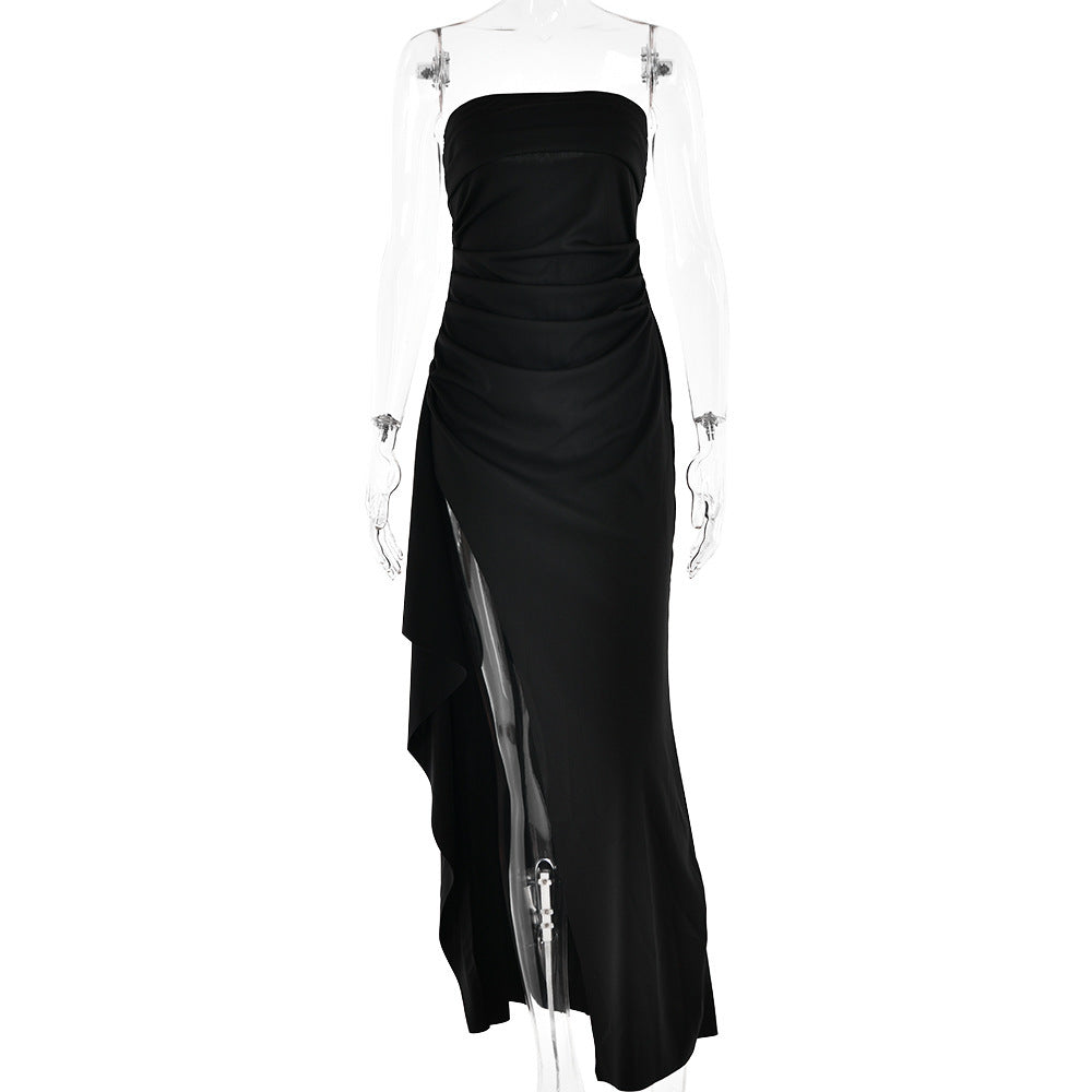 Collumbiana Dresses Black / L Pleated Elegance