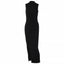 Women's Fashion Round Neck Slim Fit Slit Midi Dress