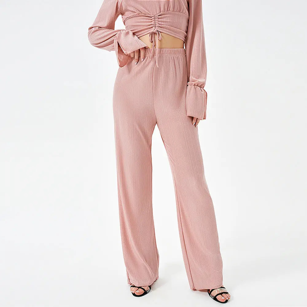 Two Piece Pants Set Long Sleeve Top Collumbiana
