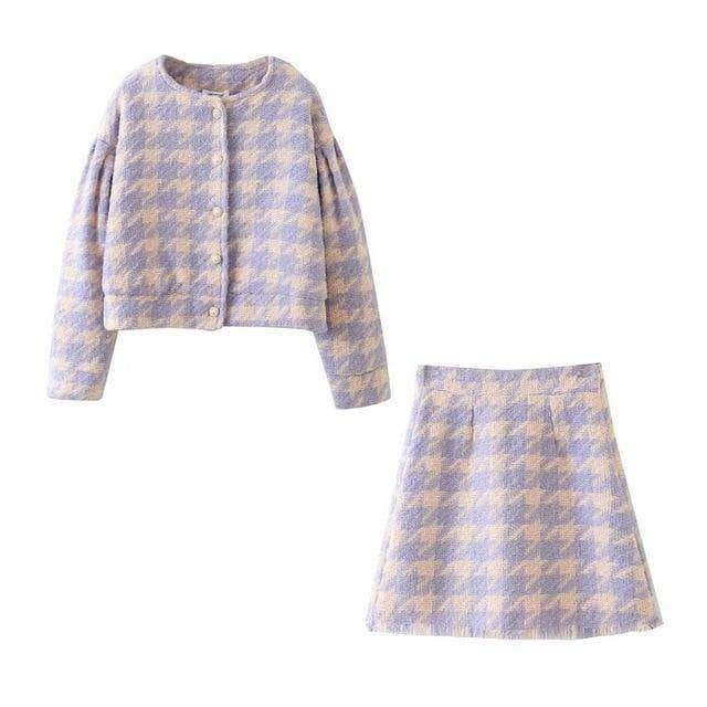 Collumbiana purple plaid / S Mia Two Piece Set