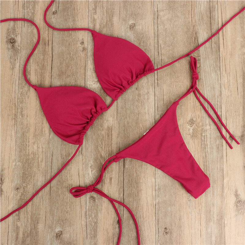 Collumbiana Swimwear Wine Red / L Eleganza Luminosa Halter Bikini